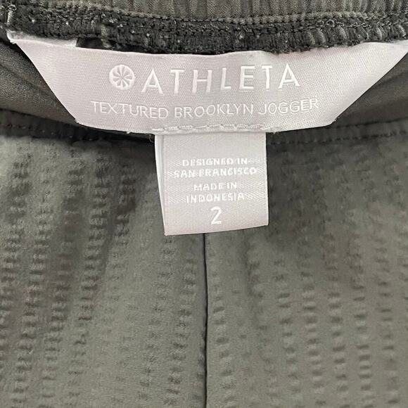 Athleta 2 Textured Brooklyn Jogger Pants Mountain Olive - Picture 5 of 8